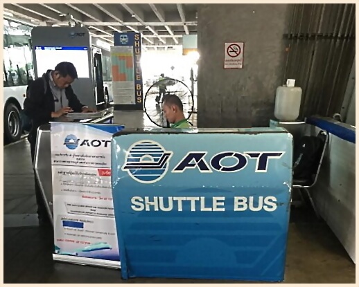 Don Mueang (DMK) to Suvarnabhumi (BKK) airports shuttle bus counter