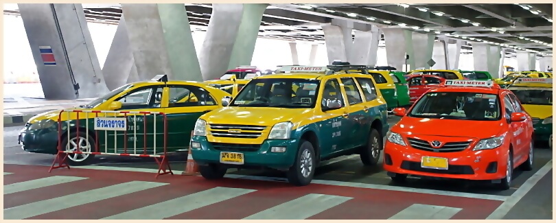 Taxi at Suvarnabhumi and Don Mueang airports.
